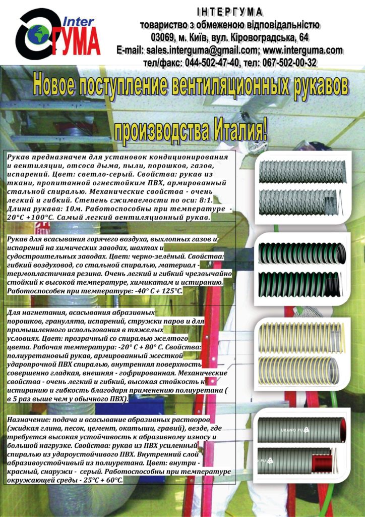 Шланги для вентиляции